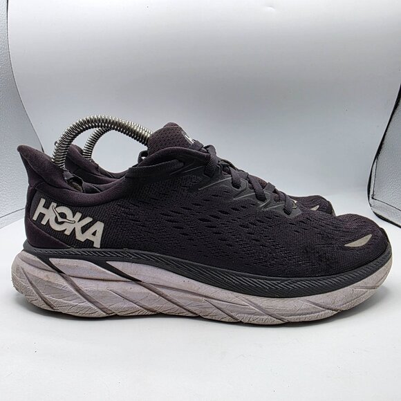 Hoka One One Clifton 8 Womens Size 8.5 Wide Black Running Shoes Lightweight - Picture 12 of 13